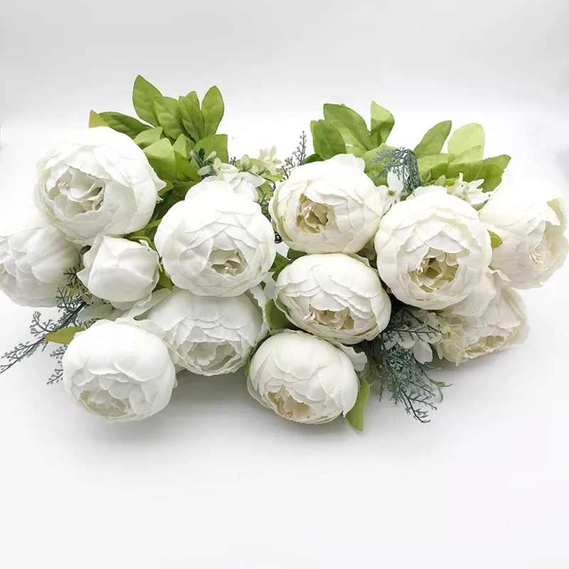 13 baş ipək süni peony buket