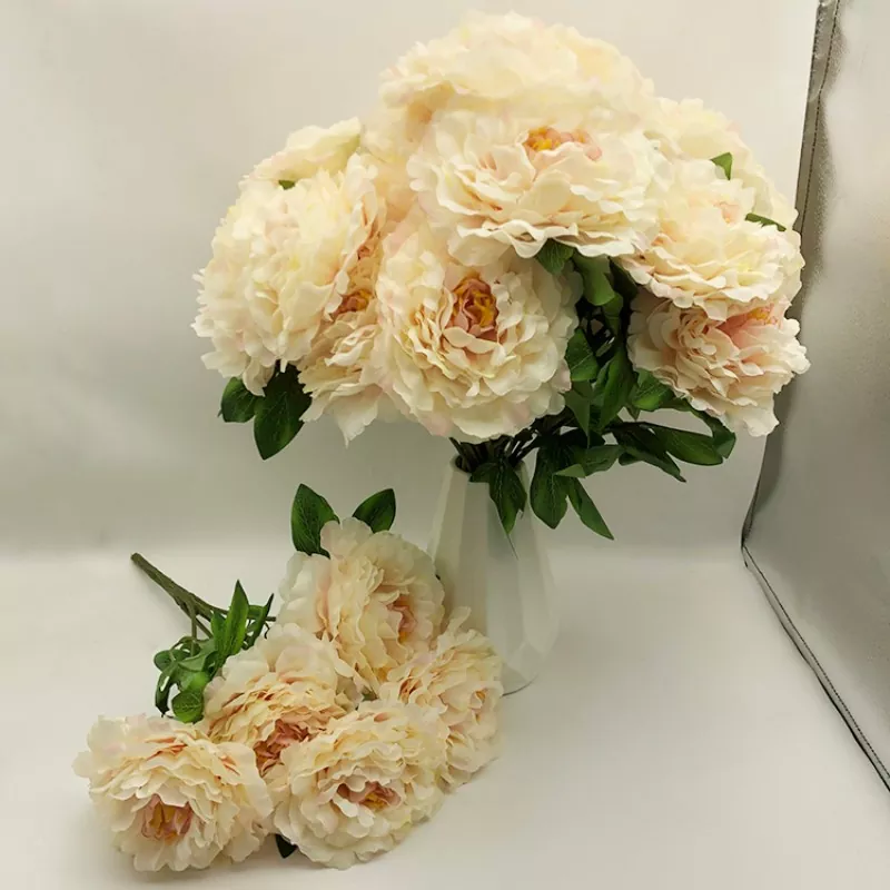 5 başlıq süni peony buket